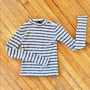 Rib knit mock neck striped long sleeve from Wildfox.